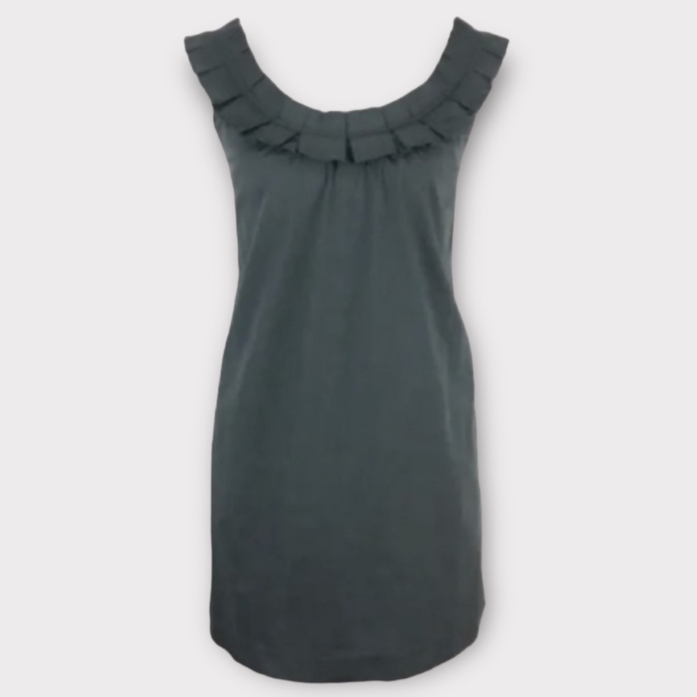 Fei Anthropologie Women’s Carambola Dress Size 2 Shift Ruffle Trim Pleated